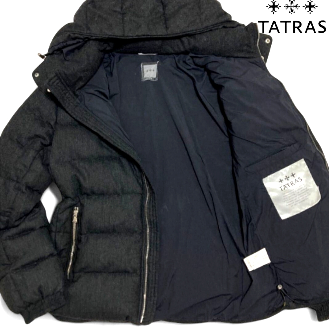 良品●L〜XL相当 タトラス メンズ ダウンジャケット エルコーレ 極上カシミヤ使用 2way フード着脱 TATRAS ERCOLE ブルゾン 03 グレー 拍卖