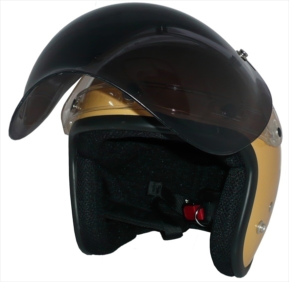 ZK-380 スモールジェット(ゴールド)+ダークスモーク+フリップ 3点セット SG公認 全排気量可 サイズ調整S~L可能 盗難防止金属リング拍卖