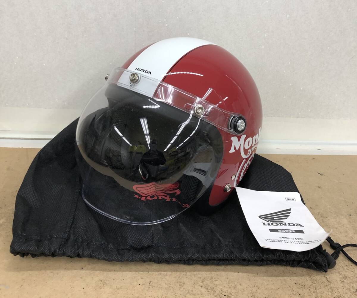 HONDA ホンダ Monkey モンキー ヘルメット レッド × ホワイト Lサイズ(59-60 未満) 251113SK280343拍卖