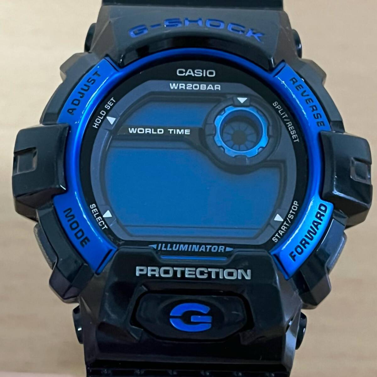 137-0174 CASIO カシオ G-SHOCK メンズ腕時計 ラバーベルト クオーツ デジタル ブラック ブルー G-8900A 電池切れ 動作未確認拍卖