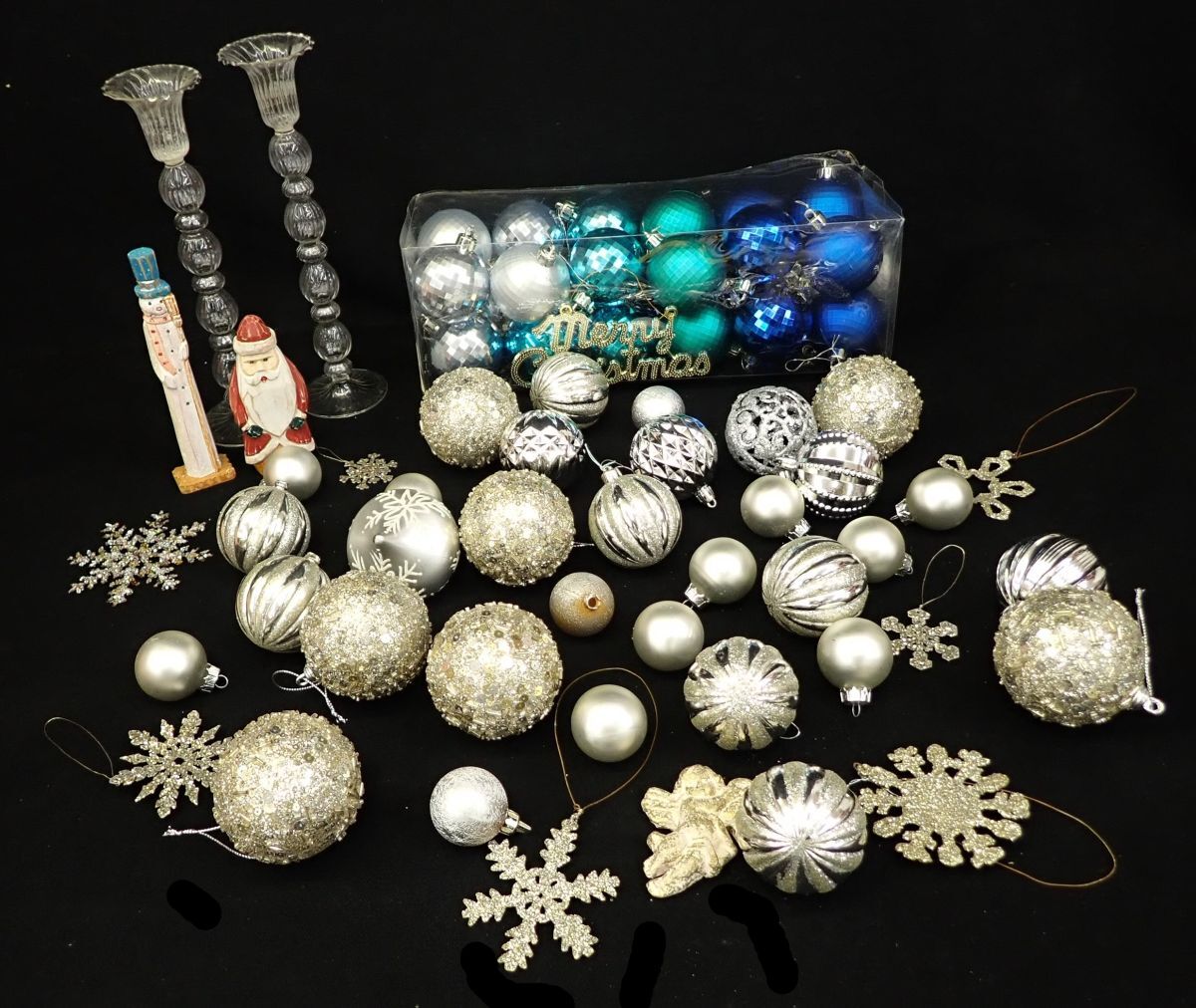 ◆クリスマス04 オーナメント 他/雪 ボール キャンドルホルダー サンタクロース ラメ◆ツリー 飾り クリスマス飾り/消費税0円拍卖
