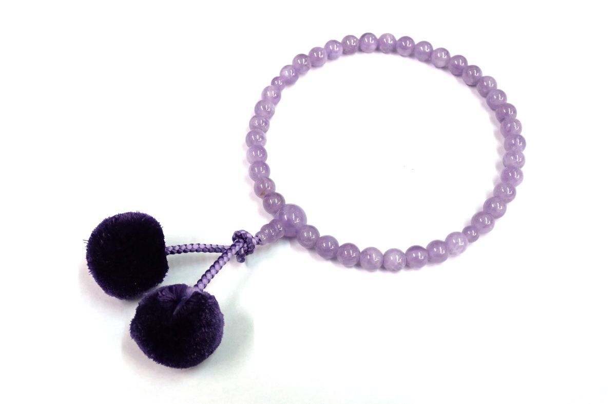 ▲藤雲石 数珠/念珠 38玉▲天然石/パワーストーン/アメジスト/法事/葬式/消費税0円拍卖