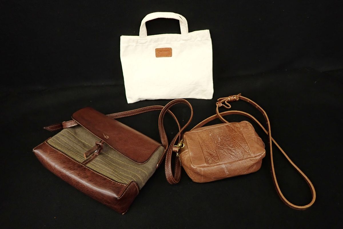 ◆Genten レディースバッグ 3点 ショルダーバッグ ミニトートバッグ◆レザー ゲンテン/消費税0円拍卖