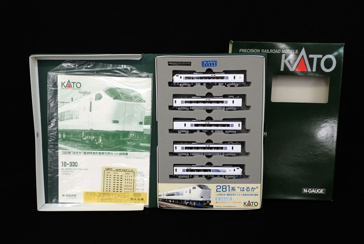 ▲美品 KATO 10-330 281系「はるか」直流特急形電車 5両セット(説明書付)▲箱付/Nゲージ/鉄道模型/消費税0円拍卖