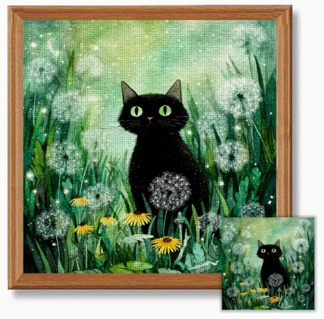 ◆クロスステッチ キット◆黒猫 55709 14CT 30×30cm拍卖