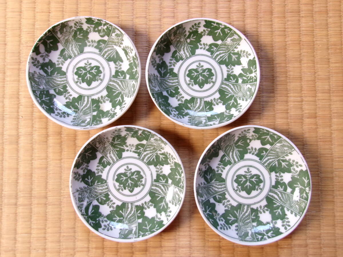 印版 手塩皿 桐 五鳳凰 見込み桐の葉 4枚拍卖