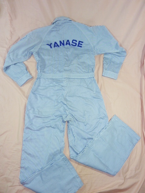 ヤナセ YANASE ヒッコリー・つなぎ/メカニックスーツ L拍卖