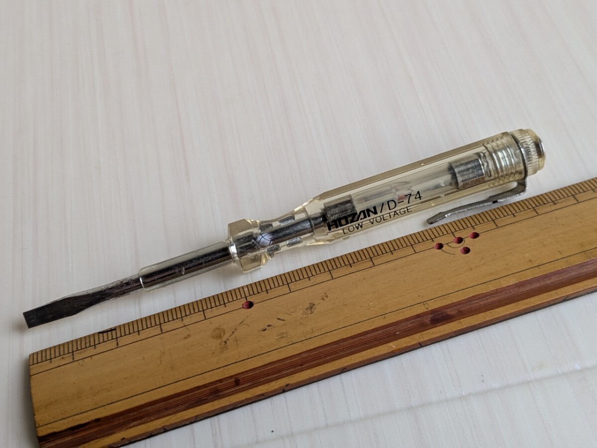 HOZAN 検電ドライバー 小さ目のマイナスドライバー ホーザン D-74 LOW VOLTAGE ネオン管 AC100~220V/DC100~350V拍卖