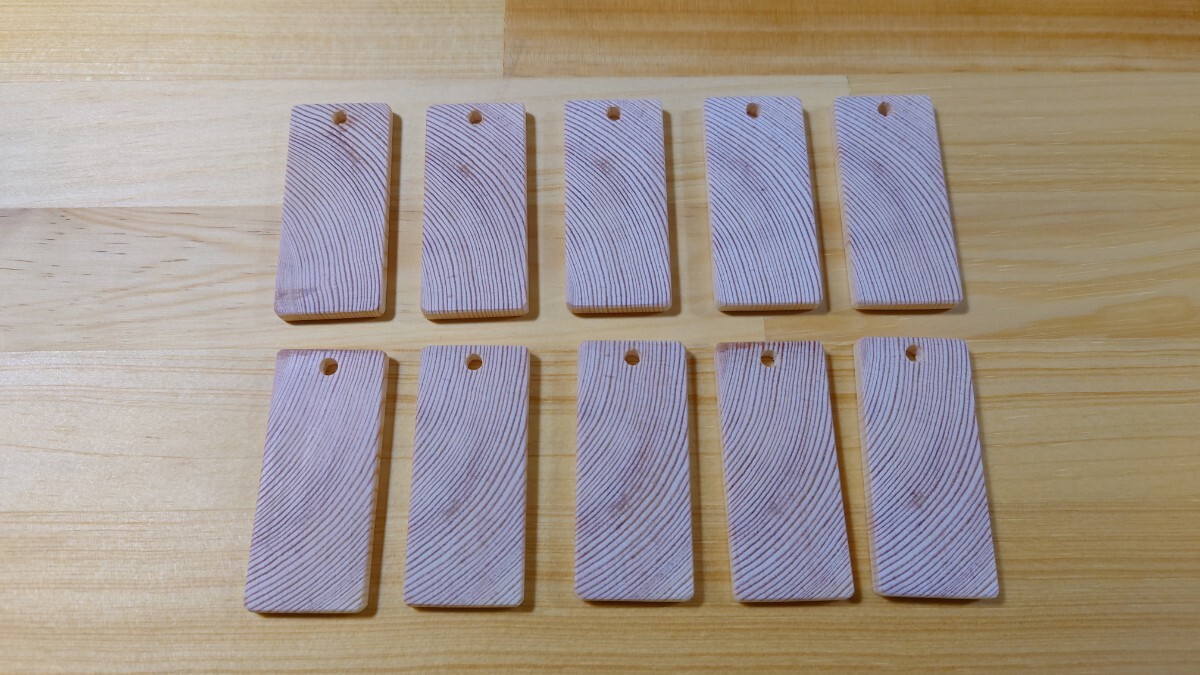 木製 檜 キータグ ネームタグ キーホルダー ネームプレート ハンドメイド雑貨 自然素材 ヒノキ 名札 WOOD TAG 10枚セット①拍卖