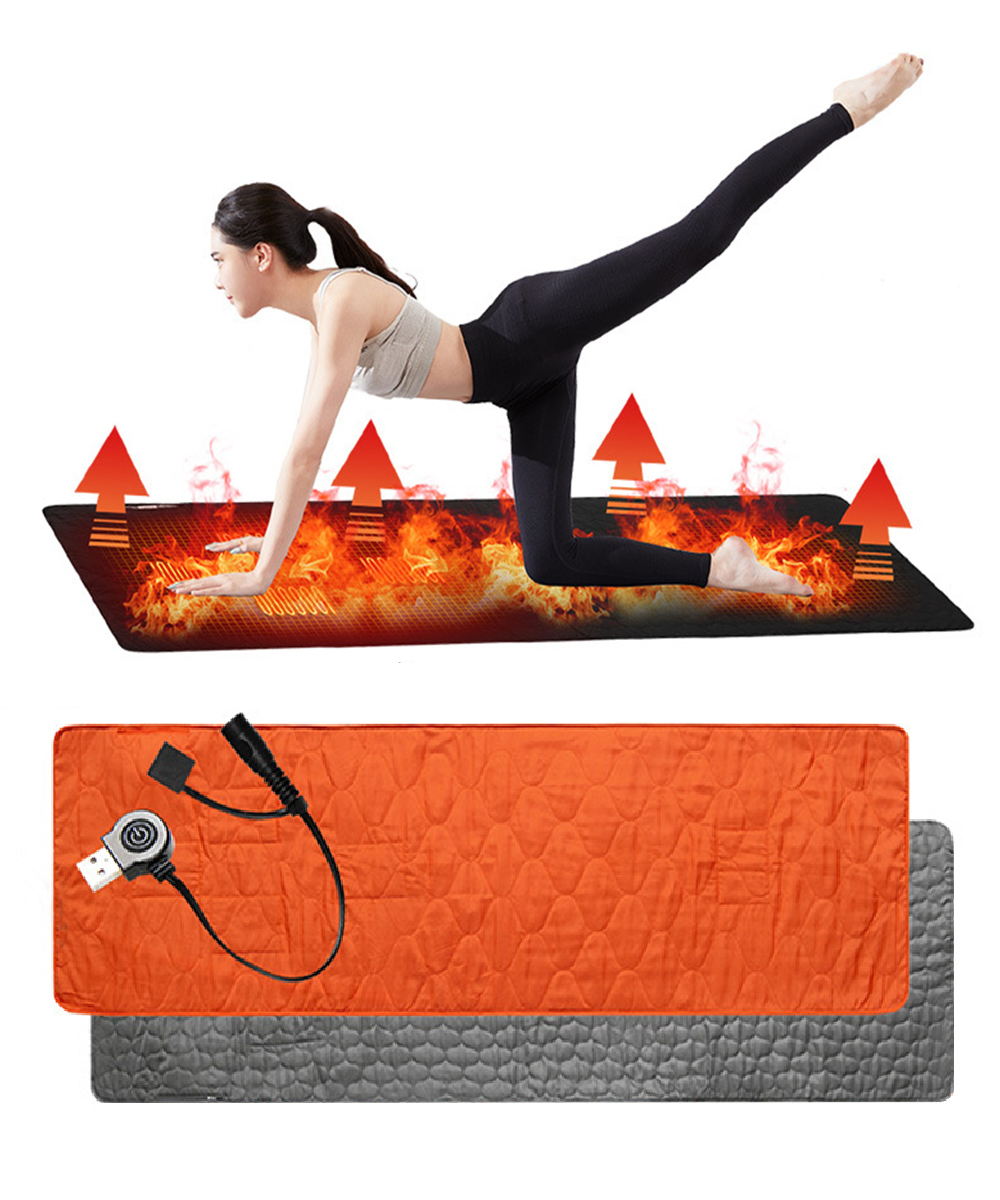 寝袋用電熱マット シュラフ 寝袋用発熱パッド ホットマット USB給電 1枚 グレー拍卖