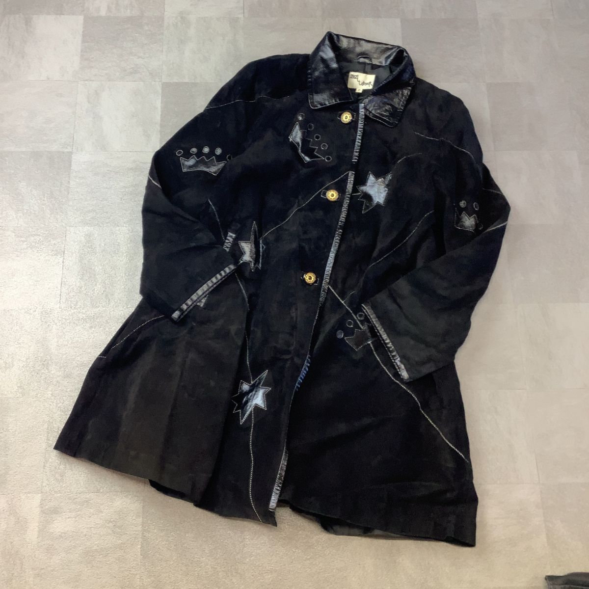 【本革 ピッグレザー】ANGEL LETHER 豚革 レザーコート レディース Fサイズ フリー ブラック拍卖