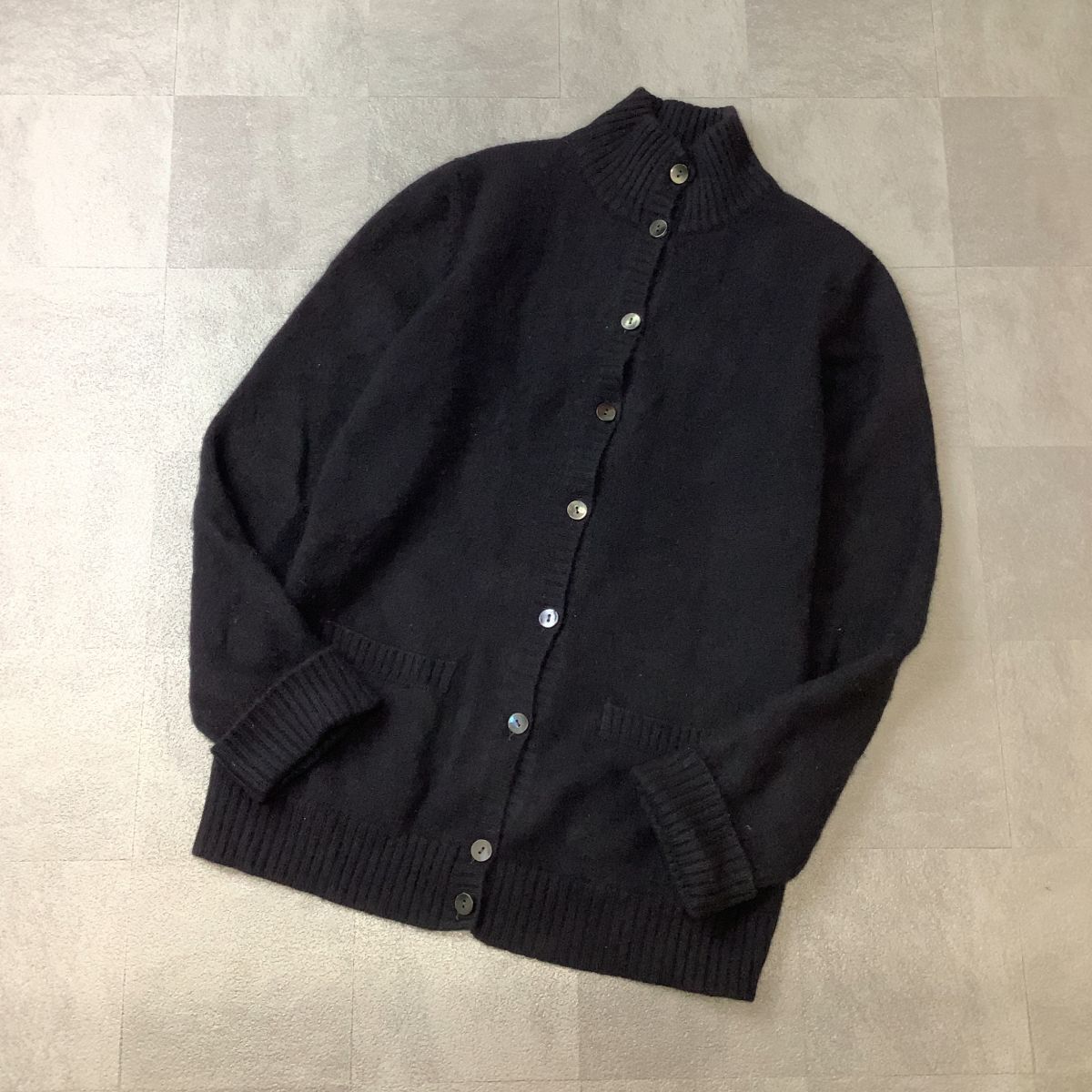 【高級感溢れるカシミヤ 100%】イタリア製 Misten Nic カシミアニット カーディガン セーター ブラック レディース 44サイズ 2XL拍卖