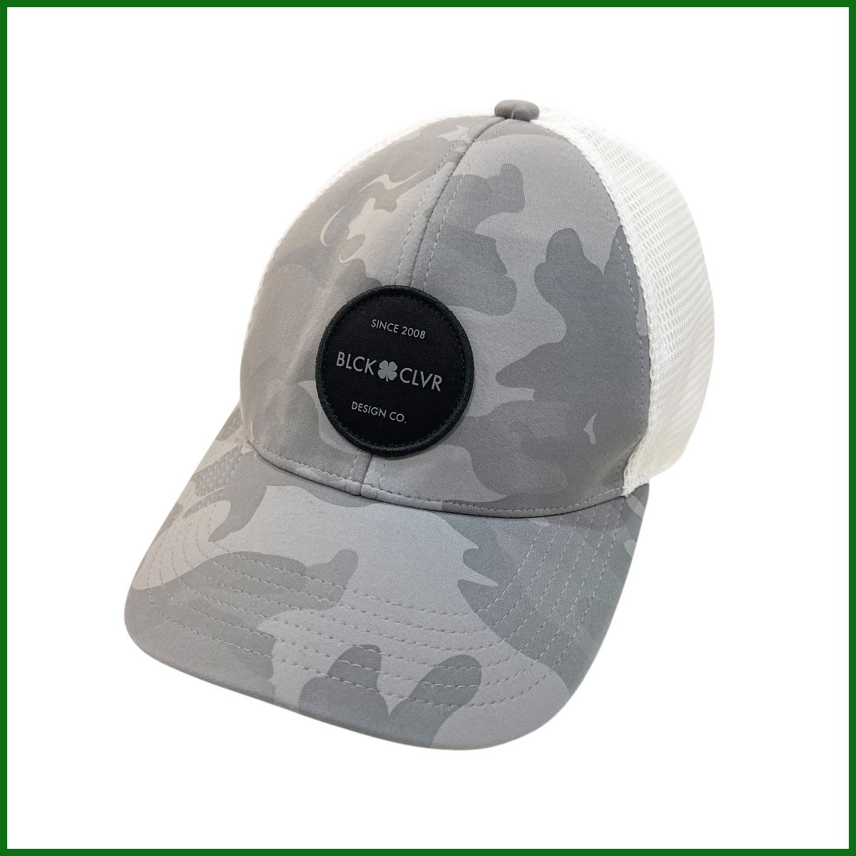 中古●ブラッククローバー/BLACK CLOVER● メッシュキャップ 迷彩×グレー ゴルフウェア 柔軟剤臭あり 札幌拍卖