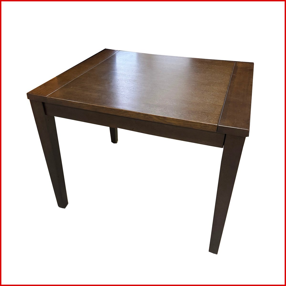 中古●伸長式ダイニングテーブル●メーカー不明 ダークブラウン 2~4人用 幅90~135cm 食卓テーブル 中古 札幌拍卖