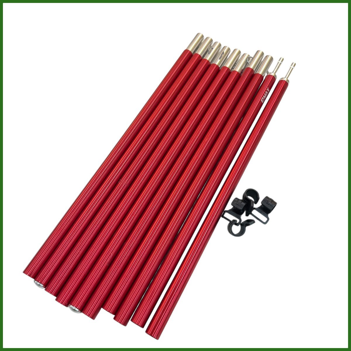 中古● IDMAX●アルミ製 テントポール タープポール 2本セット 195cm 直径 16mm 分割式 超軽量 アウトドア キャンプ 軽量 札幌拍卖