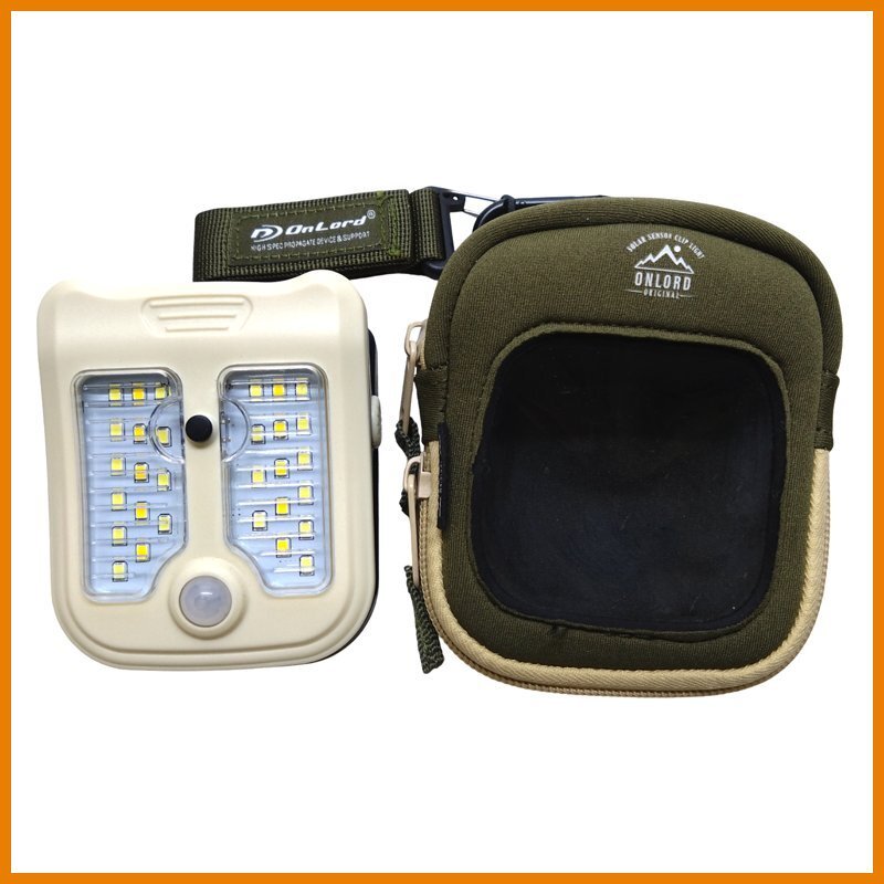 中古 ●OnLoad/オンロード●クリッパ アクティブ OL-338DX コンパクト センサーライト クリップ 常夜灯 低誘虫 キャンプ ポーチ付き 札幌拍卖