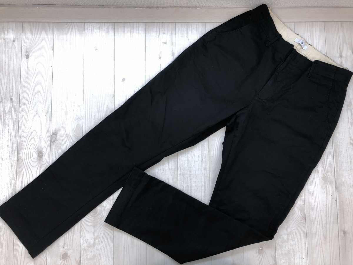 ユニクロ プラスジェイ UNIQLO+J ジル・サンダー カーブシルエット アンクルチノパンツ ボトムス メンズ コットン混合 88cm 黒拍卖