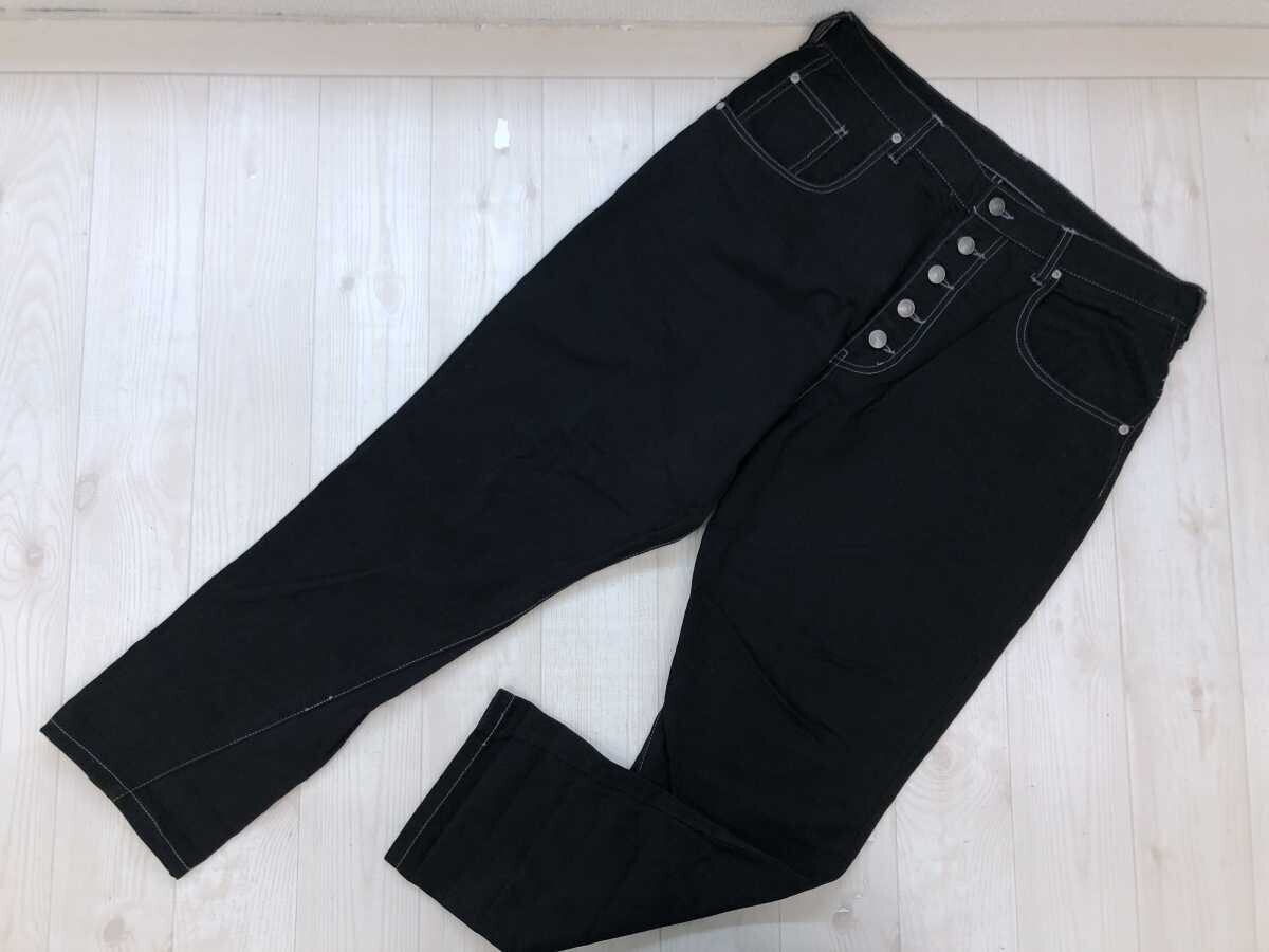 アンドイット And it_ ストリート ワーク ボタンフライ アンクル丈 ハイウエスト サルエル パンツ シンチバック メンズ 綿100% 3L 黒拍卖