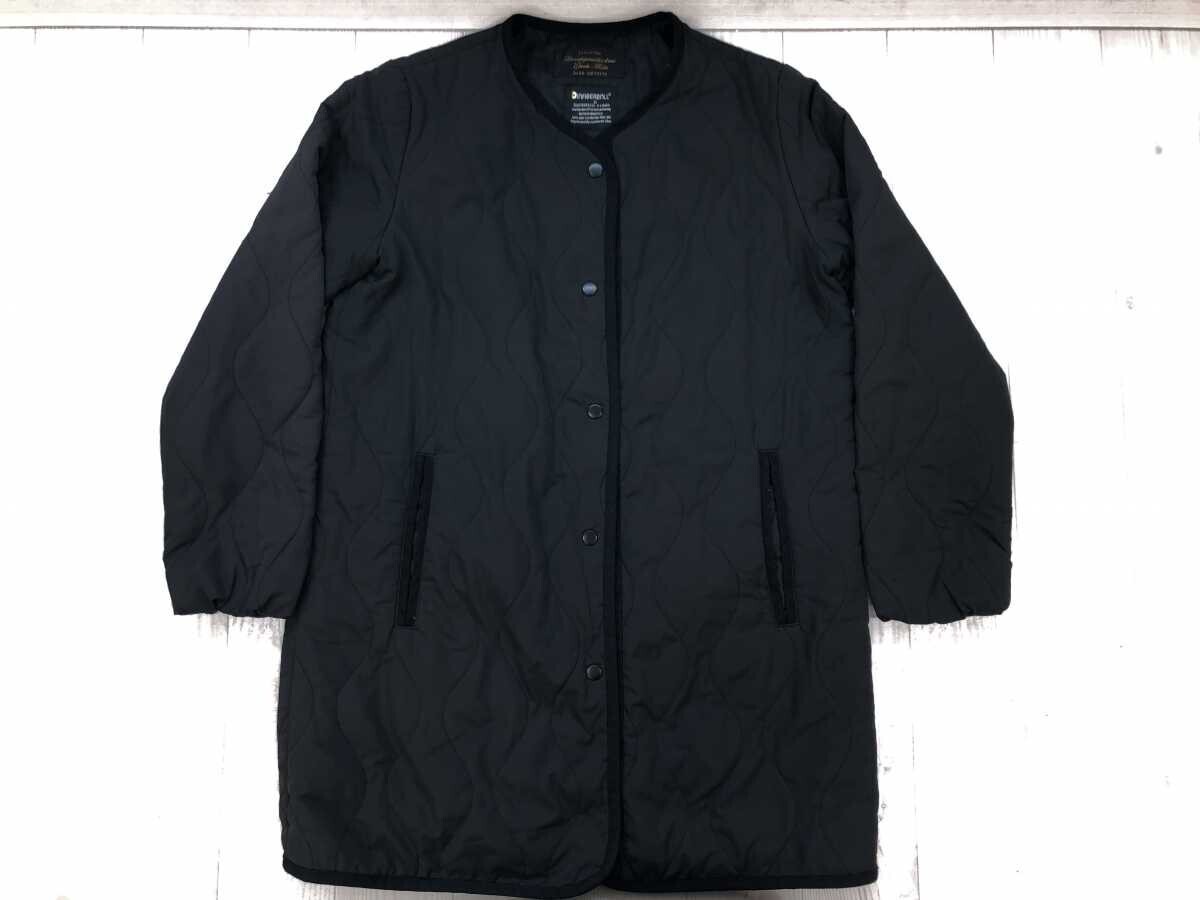 ナノユニバース nano universe トラッド クラシック 発熱ワタ DIAFIBERBALL ノーカラー キルティング ライナー コート レディース 36 黒拍卖