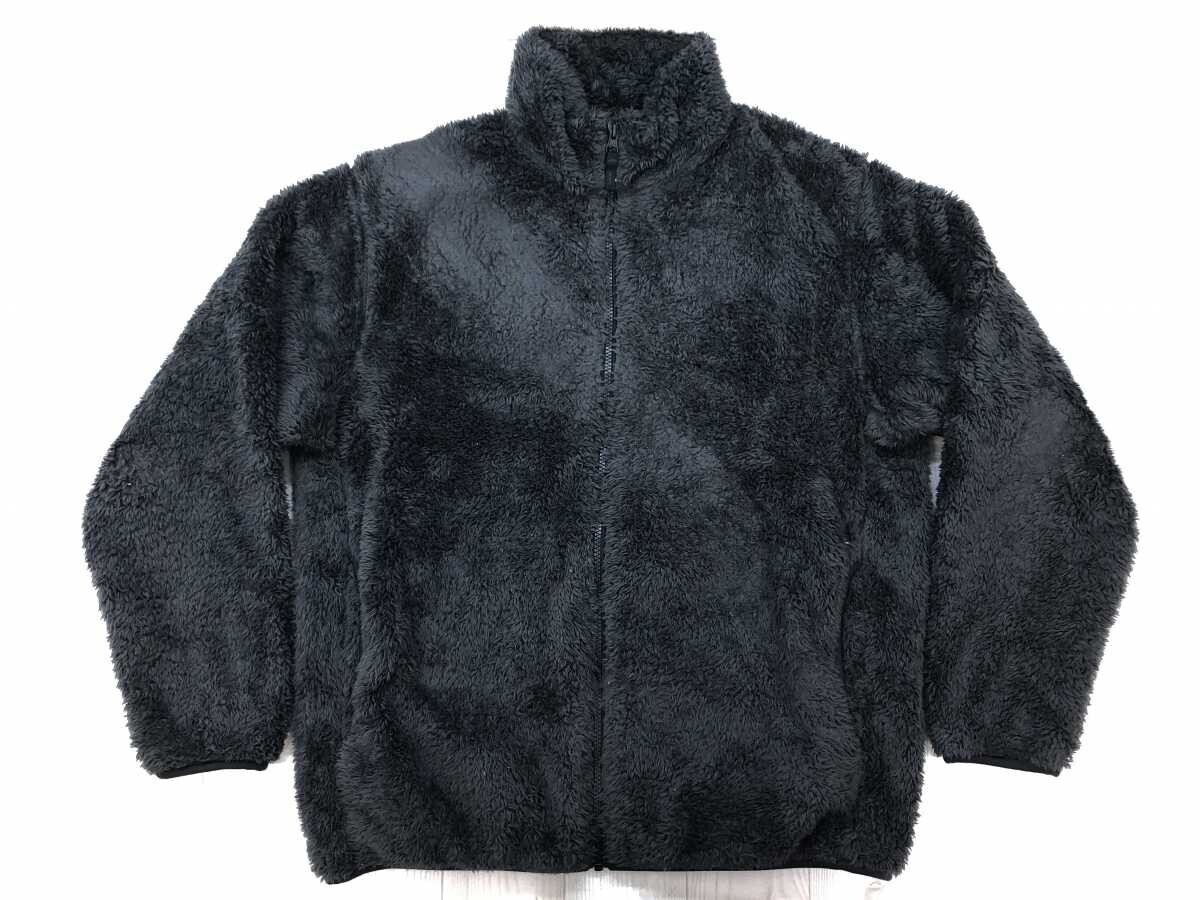 ユニクロ UNIQLO アメカジ アウトドア ファーリー ボアフリース フルジップ ジャケット ブルゾン メンズ ポリエステル100% L グレー拍卖