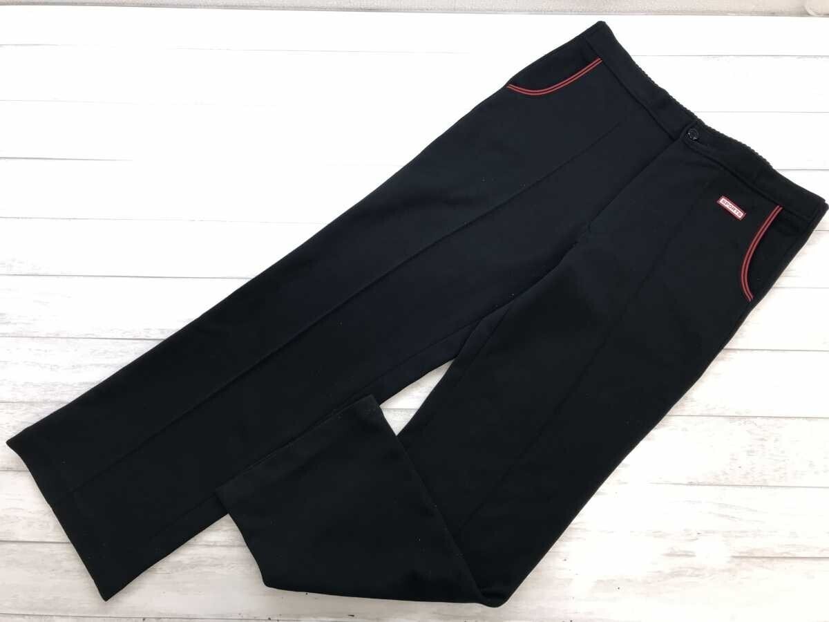 レトロ オールド スポーツ プラクティス センタープレス ジャージ ストレート イージー トラック パンツ ボトムス メンズ 日本製 LL 黒赤拍卖