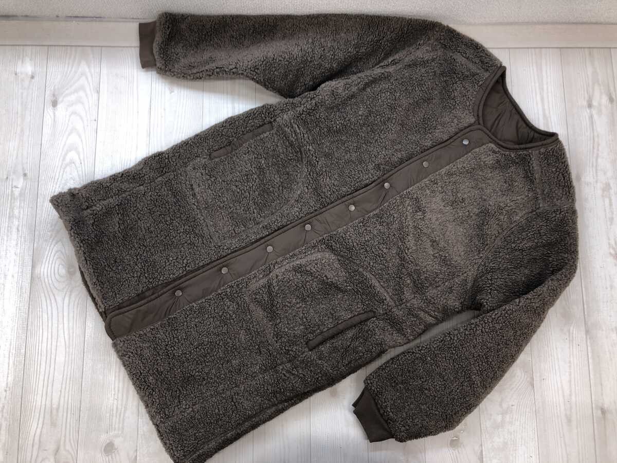 オムネス OMNES アーバン アウトドア キルティング/ボアフリース リバーシブル ノーカラー ロング コート ジャケット レディース 2(L) 茶色拍卖