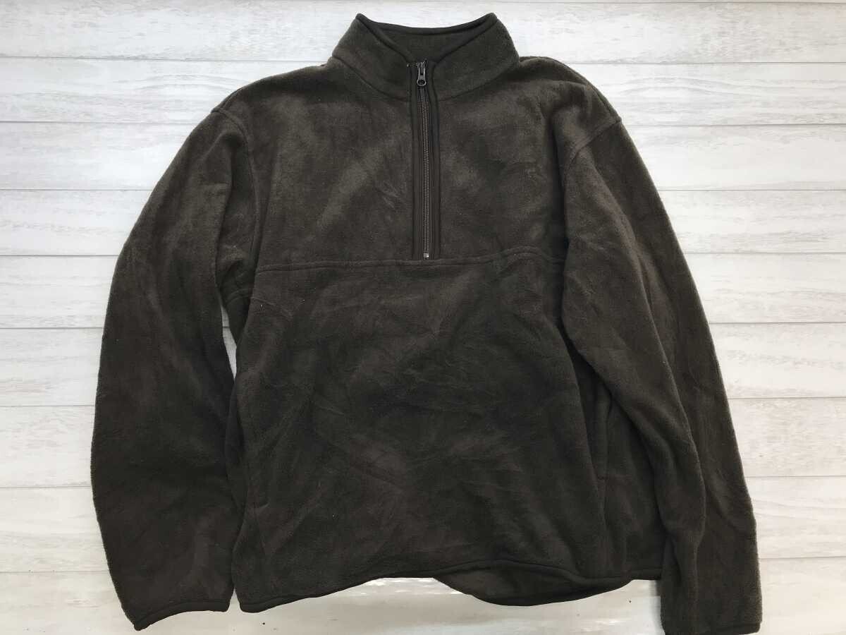 旧タグ オールド ユニクロ OLD UNIQLO アメカジ アウトドア パイピング ハーフジップ フリース ジャケット プルオーバー メンズ L 茶色拍卖