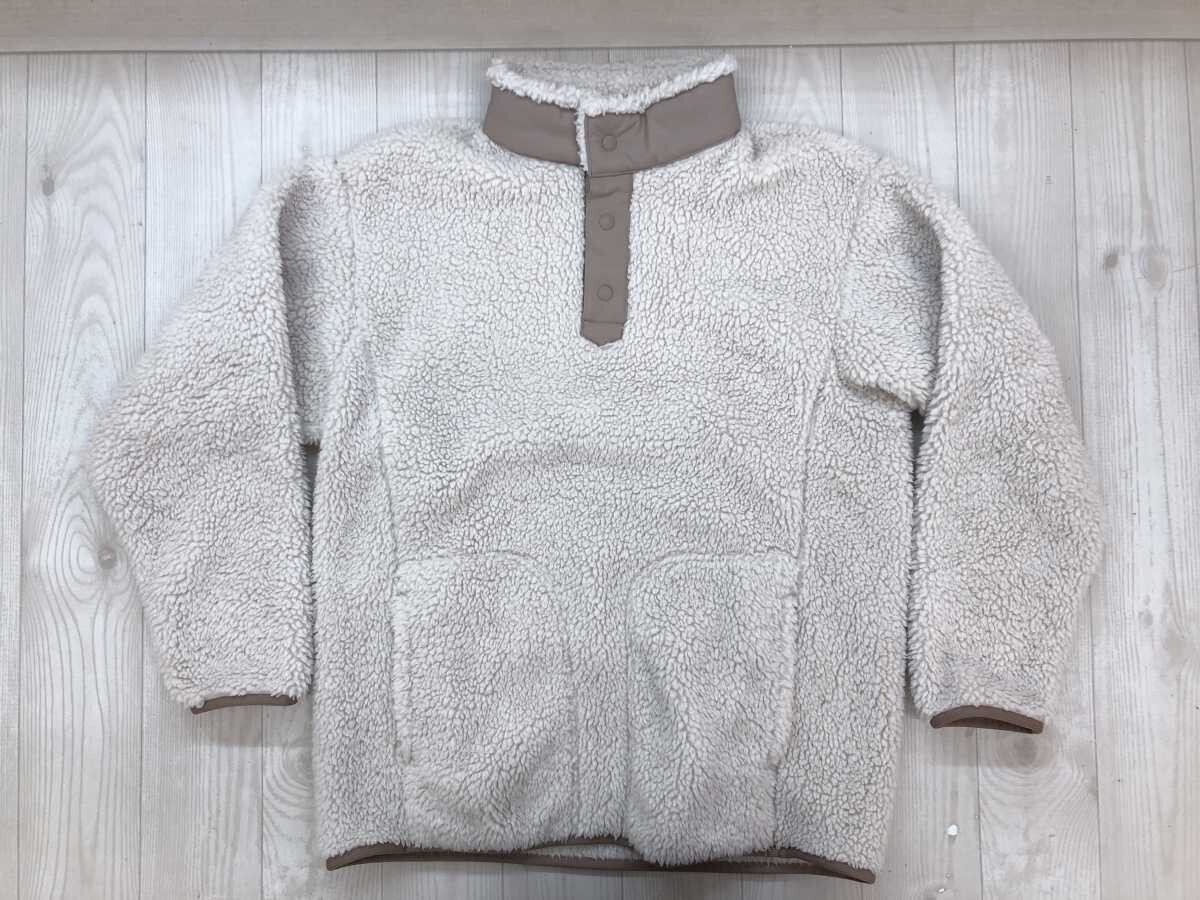 ユニクロ ホワイトマウンテニアリング UNIQLO White Mountaineering ボアフリース プルオーバー ジャケット メンズ S ベージュ拍卖
