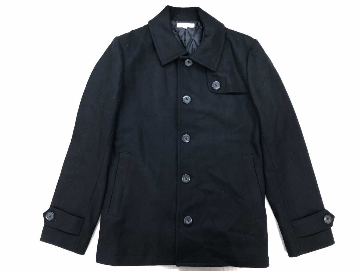 URBAN RESEARCH アーバンリサーチ 00s アメカジ トラッド古着 ウール混 メルトン ボタン コート ジャケット メンズ 裏地キルティング 40 紺拍卖