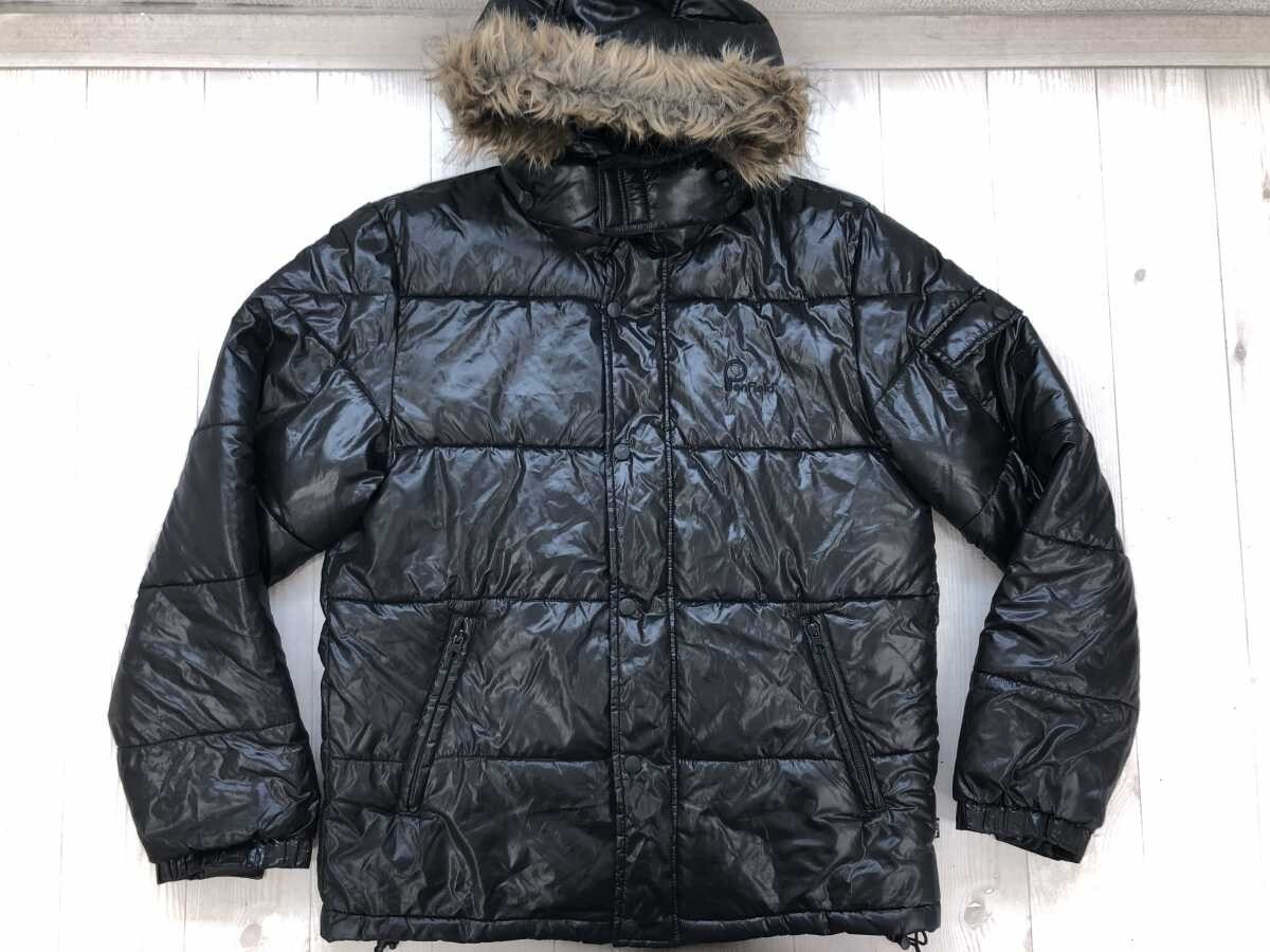 ペンフィールド Penfield アメカジ アウトドア 古着 フェイクファー付きフルジップ 中綿パーカー ジャケット メンズ M 黒拍卖