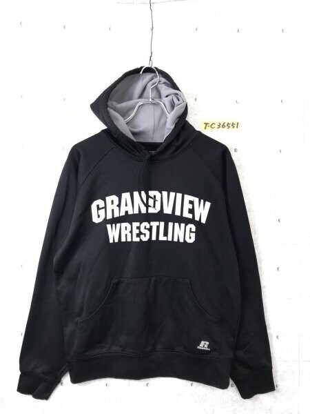 RUSSELL ラッセル メンズ 裏フリース ジャージプルパーカー M 黒拍卖