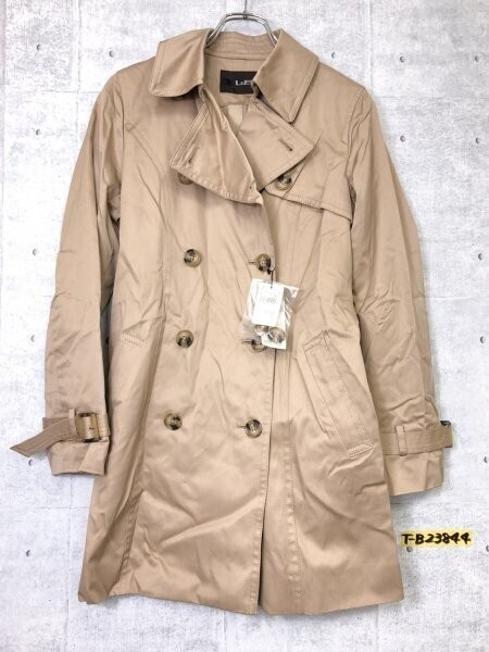 やや訳あり新品!L&B レディース トレンチコート ベルト付き 9号 ベージュ拍卖