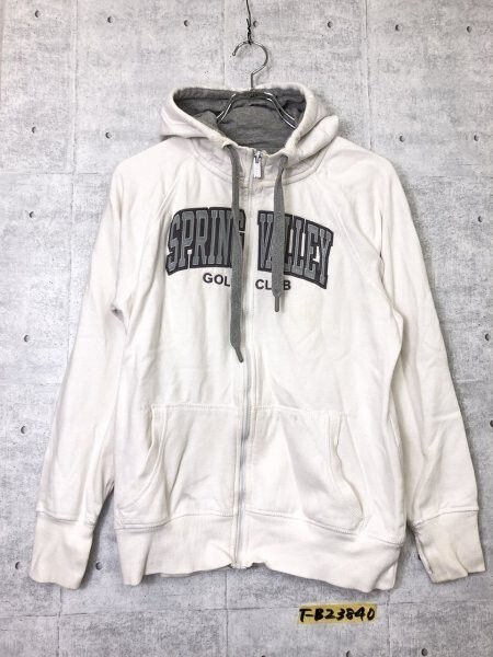 ANTIGUA メンズ 裏起毛 ジップパーカー M 白拍卖