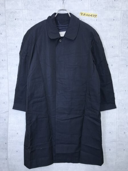 HARDY AMIES ハーディ・エイミス メンズ ロング 比翼ボタン ライナー付き ステンカラーコート 92A4 紺拍卖