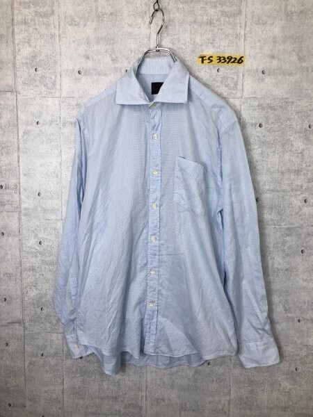 TAKEO KIKUCHI タケオキクチ メンズ 日本製 ポケット付き カラーシャツ 3 水色拍卖