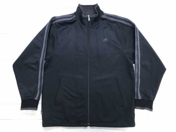 アディダス adidas スポーツ ストリート トレーニング 肩ライン ジップアップ ジャージ トラック ジャケット メンズ 日本製 M 黒拍卖