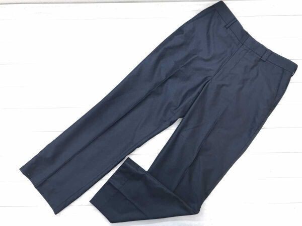 ジーキュー GQ トラッド レトロ クラシック スポーツ 古着 ロゴ刺繍 センタープレス スラックス パンツ ボトムス メンズ 32 紺拍卖