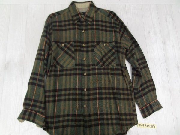 STICKERS メンズ チェック柄 フランネルシャツ L 緑拍卖