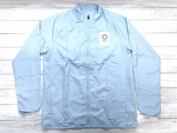 東京オリンピック TOKYO 2020 町会自治会 東京都 五輪エンブレム ウインドブレーカー ブルゾン ジャケット メンズ ポリエステル100% L 水色拍卖