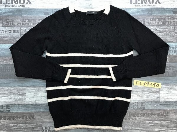 UNITED ARROWS ユナイテッドアローズ レディース ボーダー ニットセーター 黒アイボリー拍卖