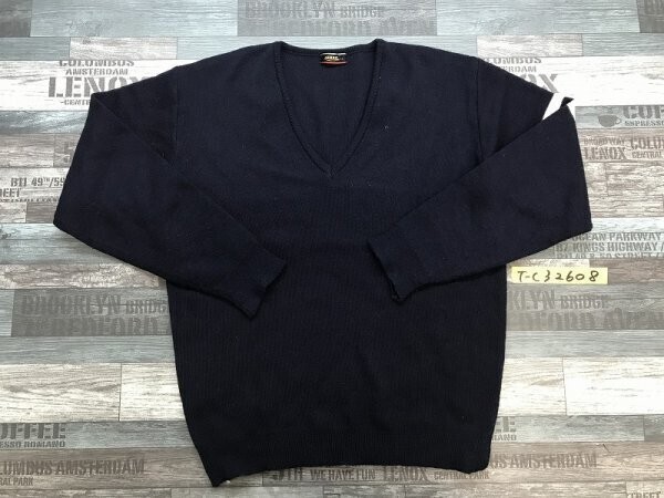 NIKEE メンズ レディース Vネック ニットソー 大きいサイズ LL ネイビーアイボリー拍卖