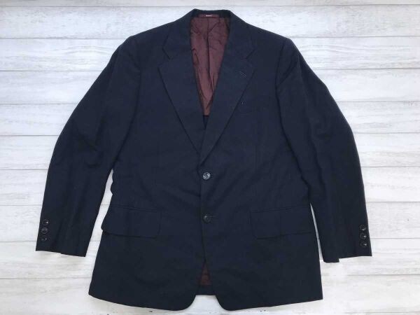 ダーバン D‘URBAN レトロ オールド トラッド 2つボタン テーラード ジャケット メンズ 背抜き センターベント ウールモヘア混合 紺拍卖