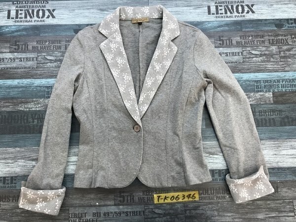 PROPORTION BODY DRESSING プロポーションボディドレッシング レディース ボタニカルレース ワンボタン ジャケット 3 グレー白拍卖