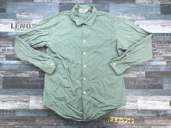 BOWBELLS HOUSE メンズ チェック コットンシャツ 緑拍卖