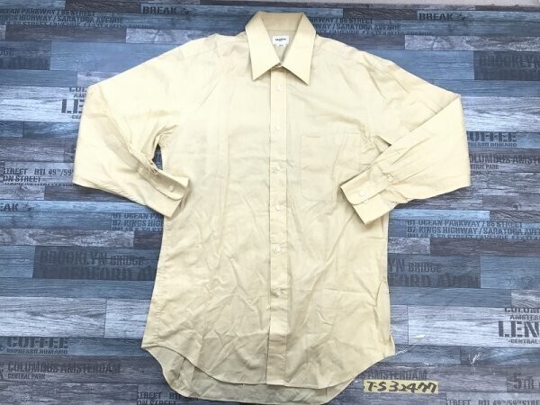 renoma レノマ メンズ 日本製 綿ポリエステル カラーシャツ 39-80 くすみイエロー拍卖