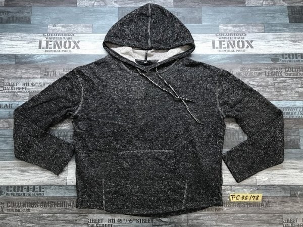 H&M エイチアンドエム レディース 薄手 スウェット プルパーカー フリー 杢チャコールグレー拍卖