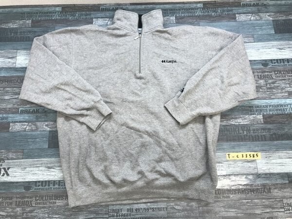 KAEPA ケイパ メンズ 刺繍入り ハーフジップ スウェット プルオーバー 大きいサイズ 5L 杢グレー拍卖