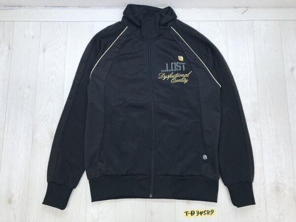 LOST メンズ ロゴプリント・刺繍 ジップ ジャージジャケット L 黒拍卖