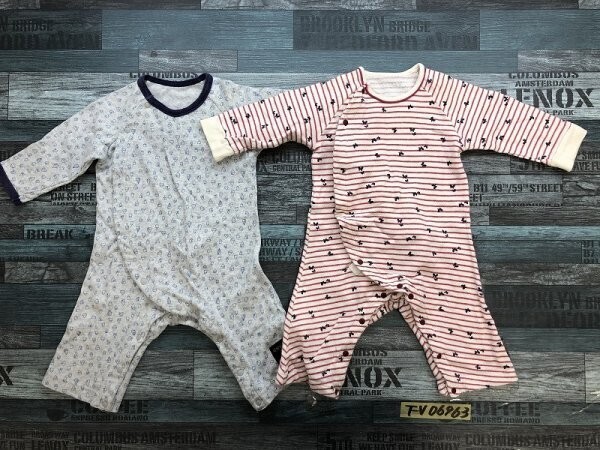 RENEWED他 キッズ 長袖ロンパース 2点セット まとめ売り グレー青・赤紺拍卖