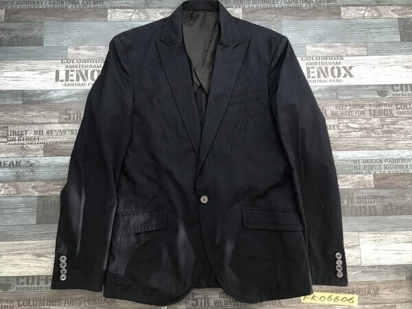 KLEIN PLUS HOMME クランプリュス オム メンズ 肩パッド ワンボタン ジャケット 50 春秋 ネイビー拍卖